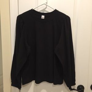 Amadi Loren Puff-Sleeve Top Black Medium